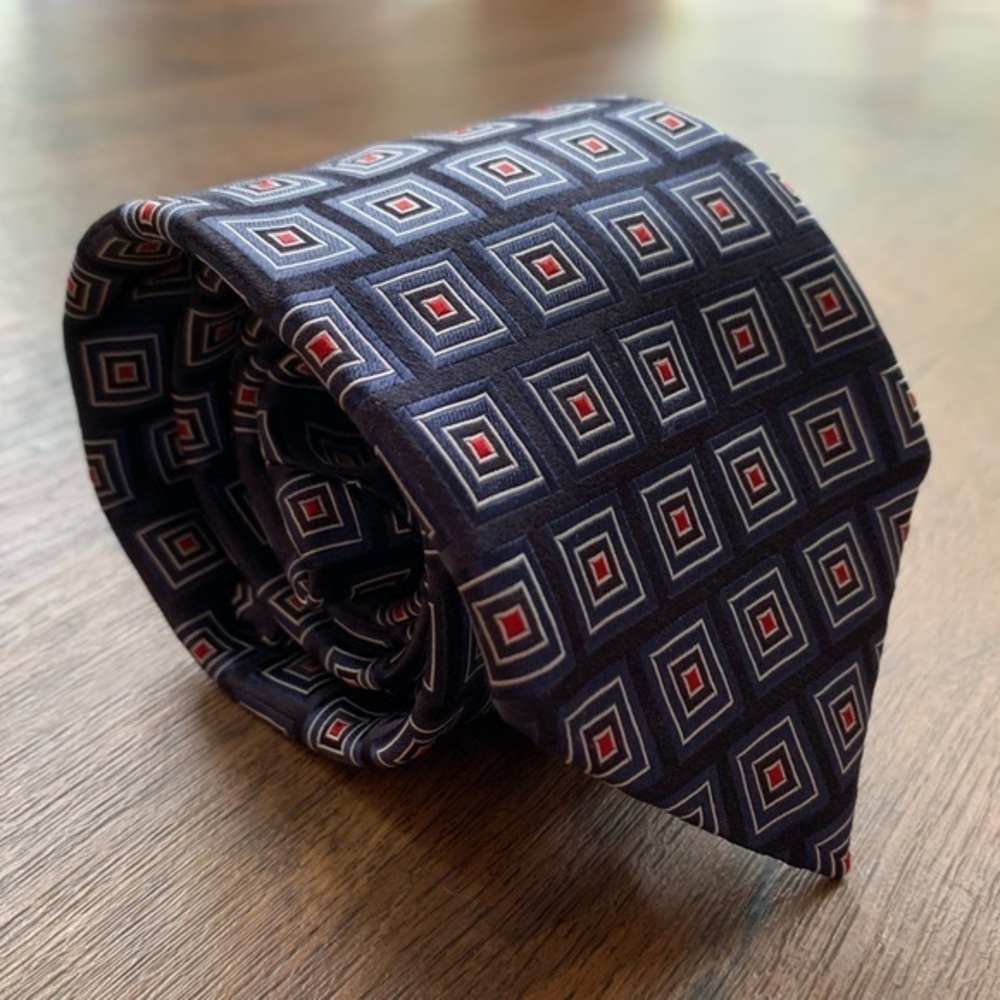 Ermenegildo Zegna Geometric Pattern Silk Tie